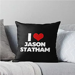 I Love Jason Statham Throw Pillow