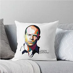 Beautiful Model Jason Statham for Movie Fans Throw Pillow