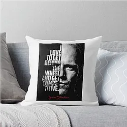 For Men's Black White Jason Statham Quote Awesome Movie Fans Throw Pillow