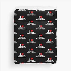 I Love Jason Statham White Fonts Duvet Cover