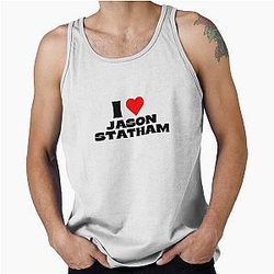 I Love Jason Statham Black Font Tank Top