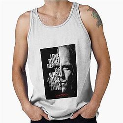 For Men's Black White Jason Statham Quote Awesome Movie Fans Tank Top