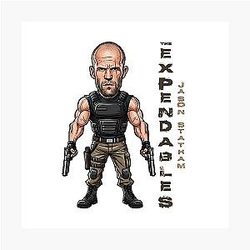 A Caricature of Jason Statham From The Expendables