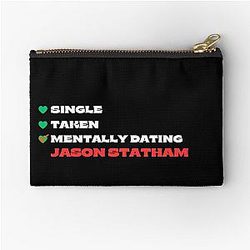 Mentally Dating Jason Statham White Fonts Zipper Pouch