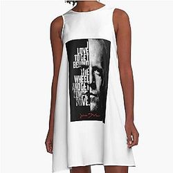 For Women's Black and White Jason Statham Quote A-Line Dress
