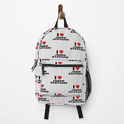 I Love Jason Statham Black Fonts Backpack