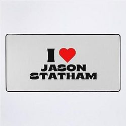 I Love Jason Statham Black Desk Mat