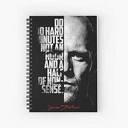 Black and Jason Statham Quote Spiral Notebook