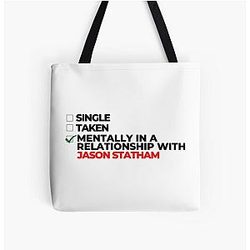 Mentally In Relationship With Jason Statham All Over Print Tote Bag