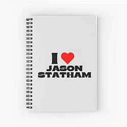 I Love Jason Statham Black Spiral Notebook