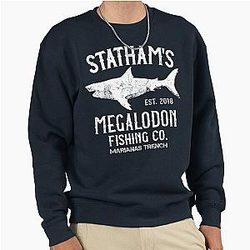 The Meg Jason Statham Megalodon Shark Fishing Pullover Sweatshirt