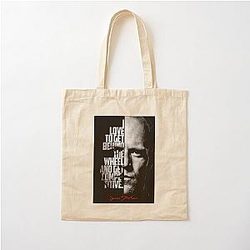 For Men's Black and White Jason Statham Quote Awesome Cotton Tote Bag