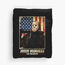 Jason Voorhees 24 For President Duvet Cover