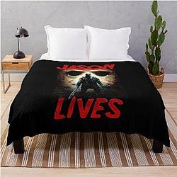 Jason Voorhees Horror Mask Slasher Poster Throw Blanket