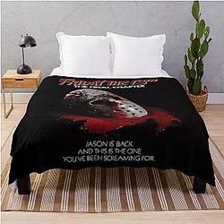 Friday the 13th Jason Voorhees Horror Throw Blanket