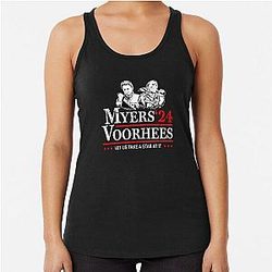 Myers Voorhees 24 For President Michael Myers Jason Voorhees 2024 Racerback Tank Top