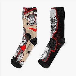 Jason Voorhees Collage Art Socks