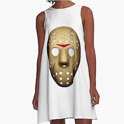 Jason Voorhees Mask Sticker - Perfect Gift A-Line Dress
