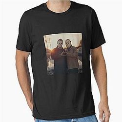 Myers and Jason Voorhees Heart 90s Vintage Sunset Essential T-Shirt