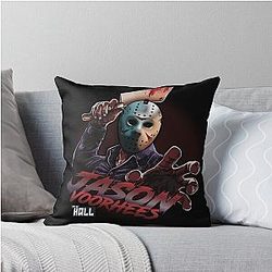 Jason Voorhees Halloween Illustration Throw Pillow
