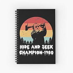 Hide and Seek Champion 1980 T-Shirt Jason Voorhees Gift Spiral Notebook