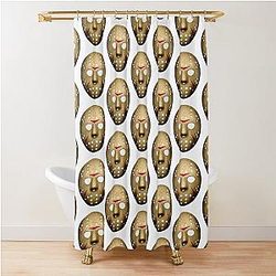 Jason Voorhees Mask Sticker Perfect Gift Jason Voorhees Gift Shower Curtain