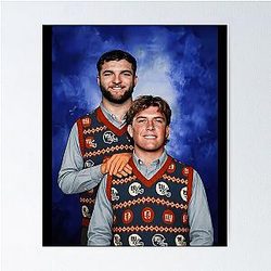 Jaxson Dart NY Football Vintage Christmas Portrait Poster Vest