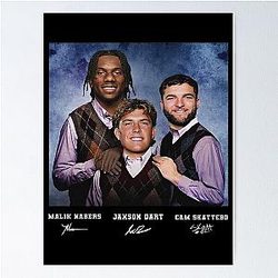 Jaxson Dart Cam Skattebo Malik Nabers Football Shirt, New York Stebbros Poster