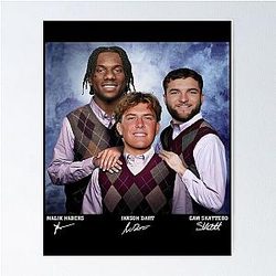 Jaxson Dart Cam Skattebo Malik Nabers Football Poster