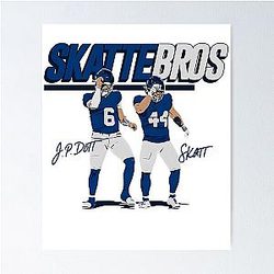 Skattebo Jaxson Dart Cam New York Giants Poster