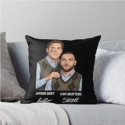 Jaxson Dart and Cam Skattebo Step Brother Vintage Throw Pillow