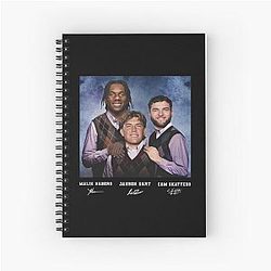 Jaxson Dart, Cam Skattebo, Malik Nabers Football Shirt, New York Step Bros Spiral Notebook