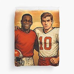 Jaxson Dart and Cam Skattebo Family Portrait Duvet Cover