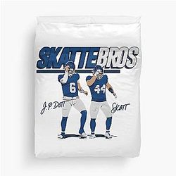Skattebros Jaxson Dart and Cam Skattebo New York Giants Duvet Cover