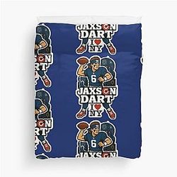 Jaxson Dart New York Giants Duvet Cover