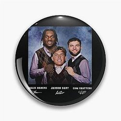 Jaxson Dart Cam Skattebo Malik Nabers Football Shirt New York Step Bros Pin