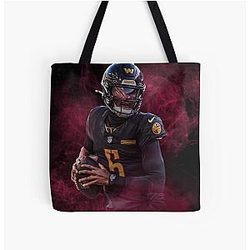 Jayden Daniels Washington Sport Art Tote Bag