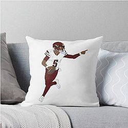 Jayden Daniels Celebrating Throw Pillow
