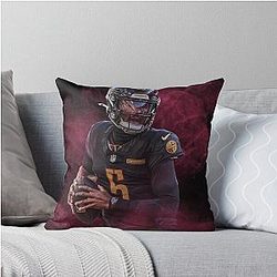 Jayden Daniels Washington Sports Throw Pillow
