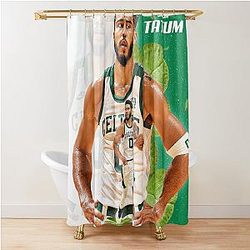 Jayson Tatum Basketball FMVP Shower Curtain