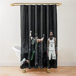 Jayson Tatum Celebration Game winner Kyrie Irving Shower Curtain