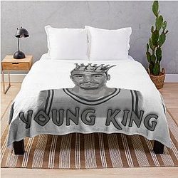 Jayson Tatum Young Basketball Throw Blanket