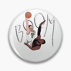Jayson Tatum Dunk Over LeBron James Art Pin