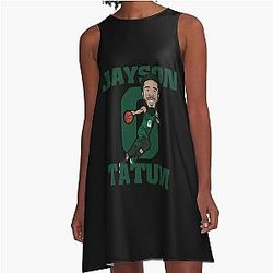 Jayson Tatum Basketball Fun A-Line Dress for Men Women