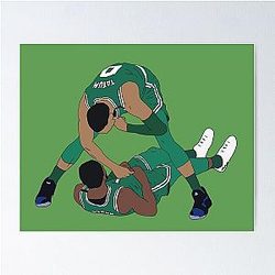 Jaylen Brown and Jayson Tatum Celebration Poster