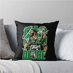 Jayson Tatum Dynamic Basketball Graphic Throw Pillow