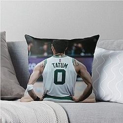 Jayson Tatum Back Throw Pillow