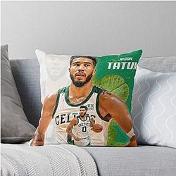 Jayson Tatum Basketball Throw Pillow