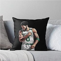 Jayson Tatum Basketball Throw Pillow