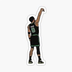 Jayson Tatum Holds the Sticker